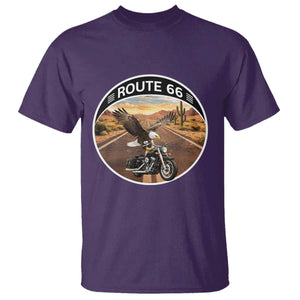 Route Highway 66 Motorcycle Eagle T Shirt Americana Adventure TS12 Purple Print Your Wear