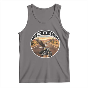 Route Highway 66 Motorcycle Eagle Tank Top Americana Adventure TS12 Deep Heather Print Your Wear