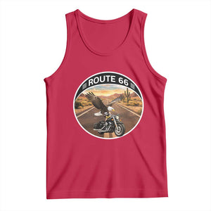 Route Highway 66 Motorcycle Eagle Tank Top Americana Adventure TS12 Red Print Your Wear