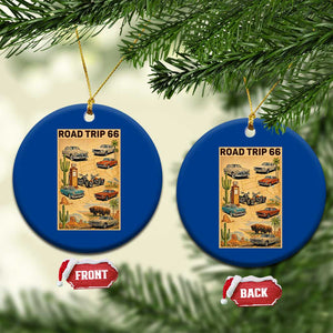 Vintage Route Highway 66 Road Trip Poster Ceramic Ornament Open Road Adventure TS12 1pc Blue Print Your Wear