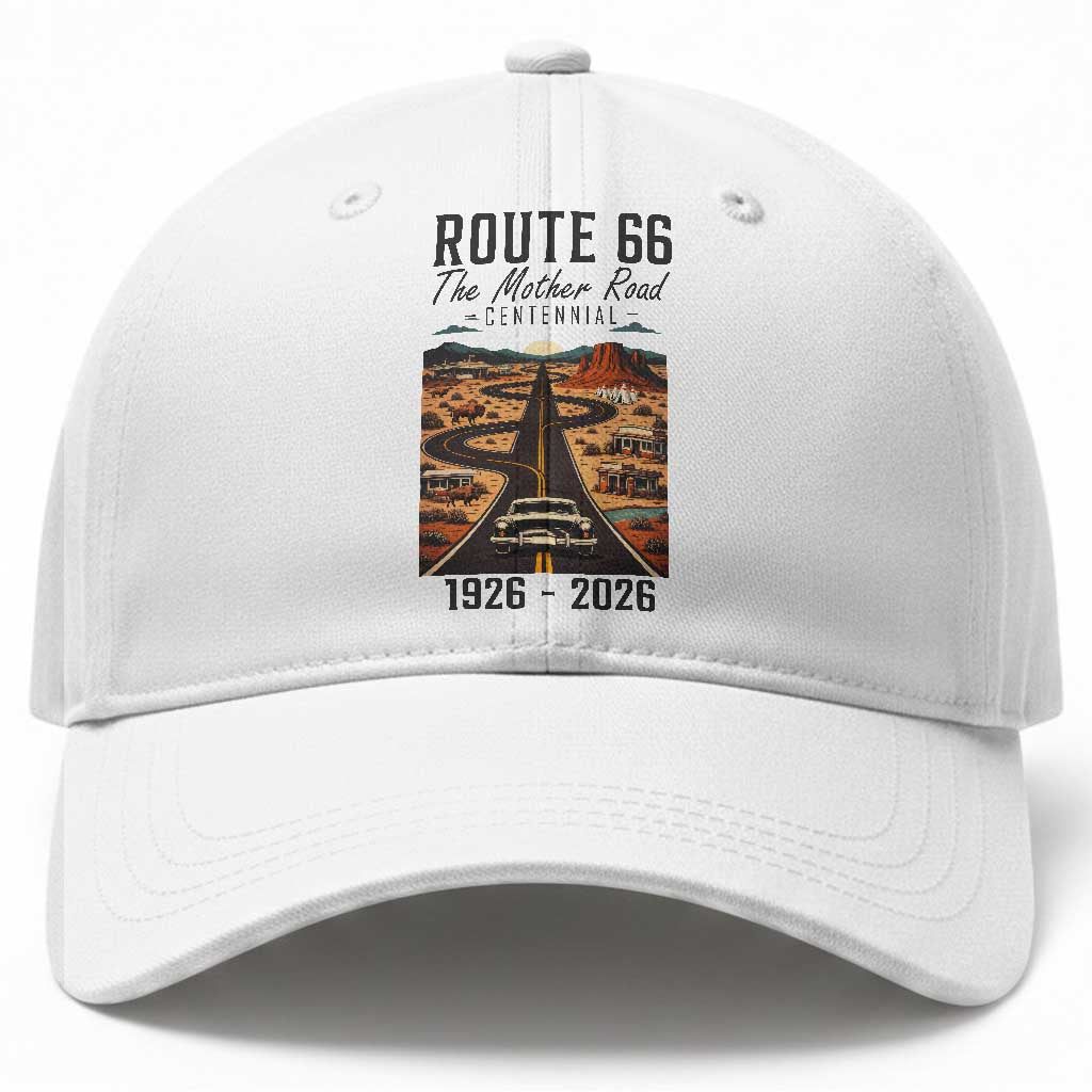 Route Highway 66 Mother Road Baseball Cap Vintage Distressed Road Trip Adventure TS12 Print Your Wear