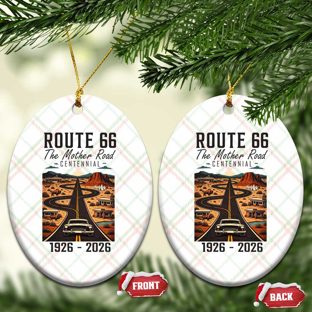 Route Highway 66 Mother Road Ceramic Ornament Vintage Distressed Road Trip Adventure TS12 Print Your Wear