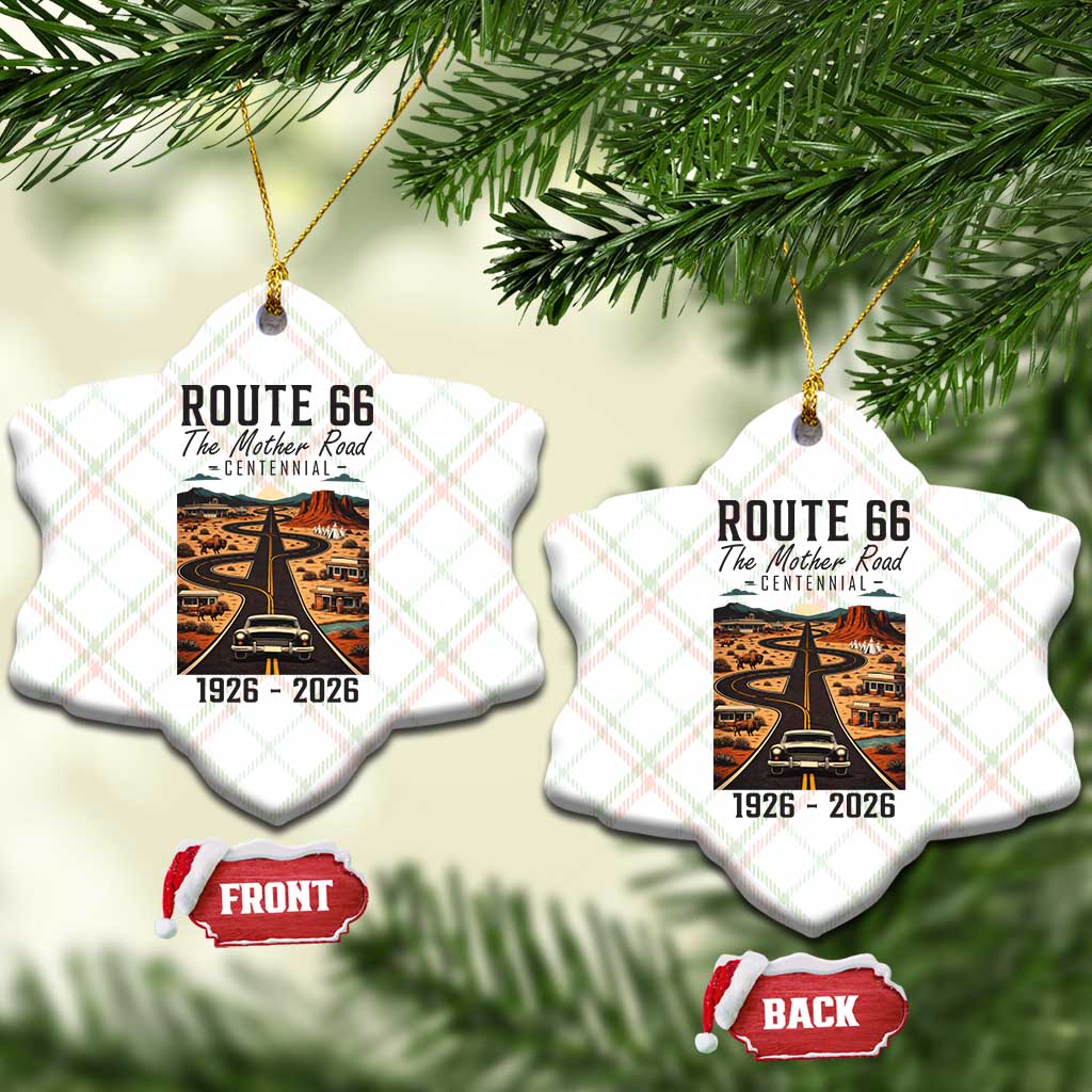 Route Highway 66 Mother Road Ceramic Ornament Vintage Distressed Road Trip Adventure TS12 Print Your Wear