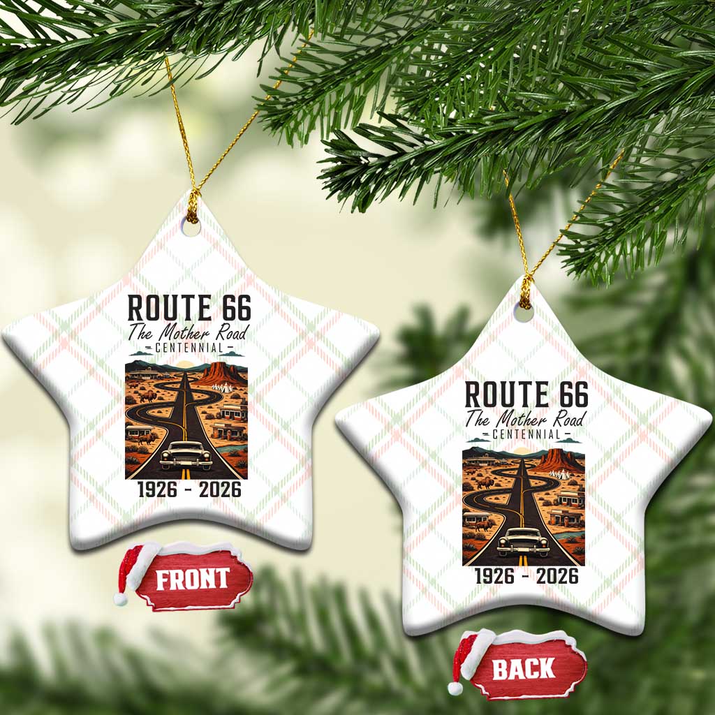 Route Highway 66 Mother Road Ceramic Ornament Vintage Distressed Road Trip Adventure TS12 Print Your Wear