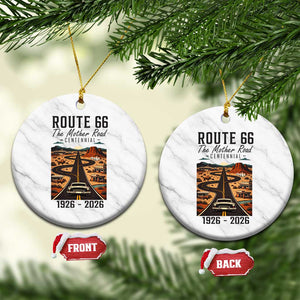 Route Highway 66 Mother Road Ceramic Ornament Vintage Distressed Road Trip Adventure TS12 1pc White Marble Print Your Wear