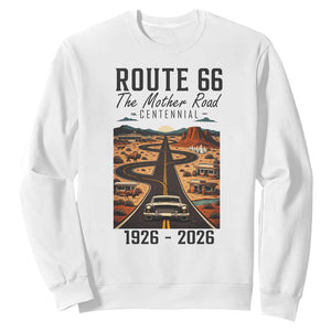 Route Highway 66 Mother Road Sweatshirt Vintage Distressed Road Trip Adventure TS12 White Print Your Wear