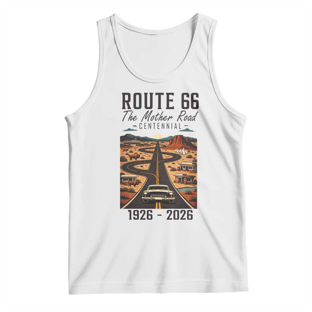 Route Highway 66 Mother Road Tank Top Vintage Distressed Road Trip Adventure TS12 White Print Your Wear