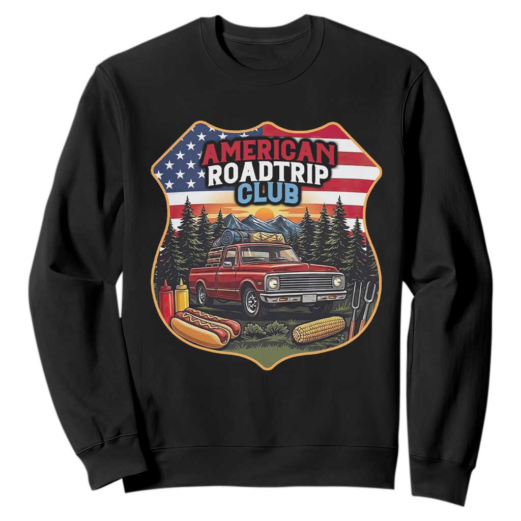 Route Highway 66 Sweatshirt Vintage American Roadtrip Club Road Trip TS12 Black Print Your Wear
