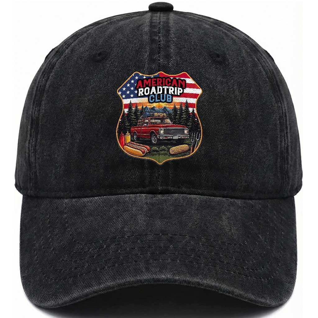 Route Highway 66 Washed Cotton Baseball Cap Vintage American Roadtrip Club Road Trip TS12 Print Your Wear