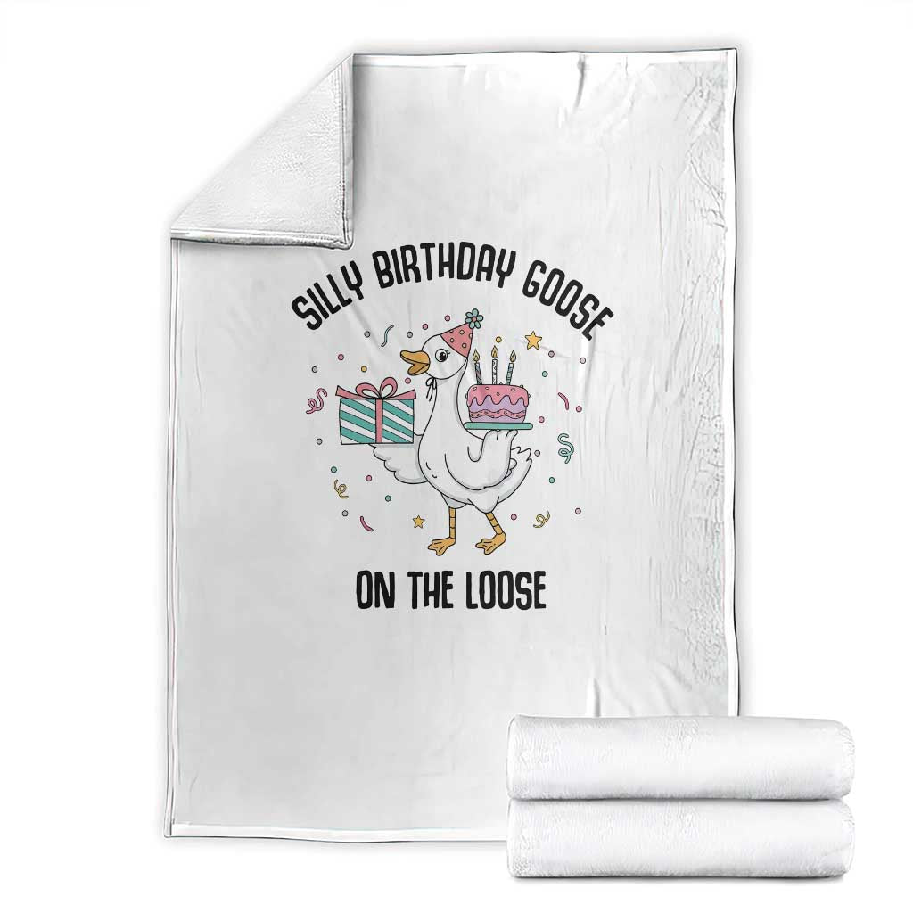 Funny Silly Goose On The Loose Throw Blanket Birthday Party Gift TS12 White Print Your Wear