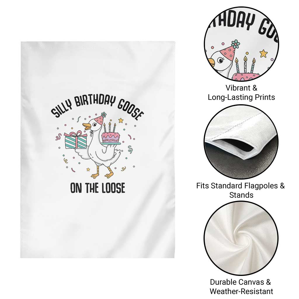 Funny Silly Goose On The Loose Garden Flag Birthday Party Gift TS12 Print Your Wear