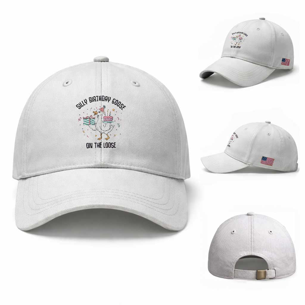 Funny Silly Goose On The Loose Baseball Cap Birthday Party Gift TS12 Baseball Cap Universal Fit White Print Your Wear