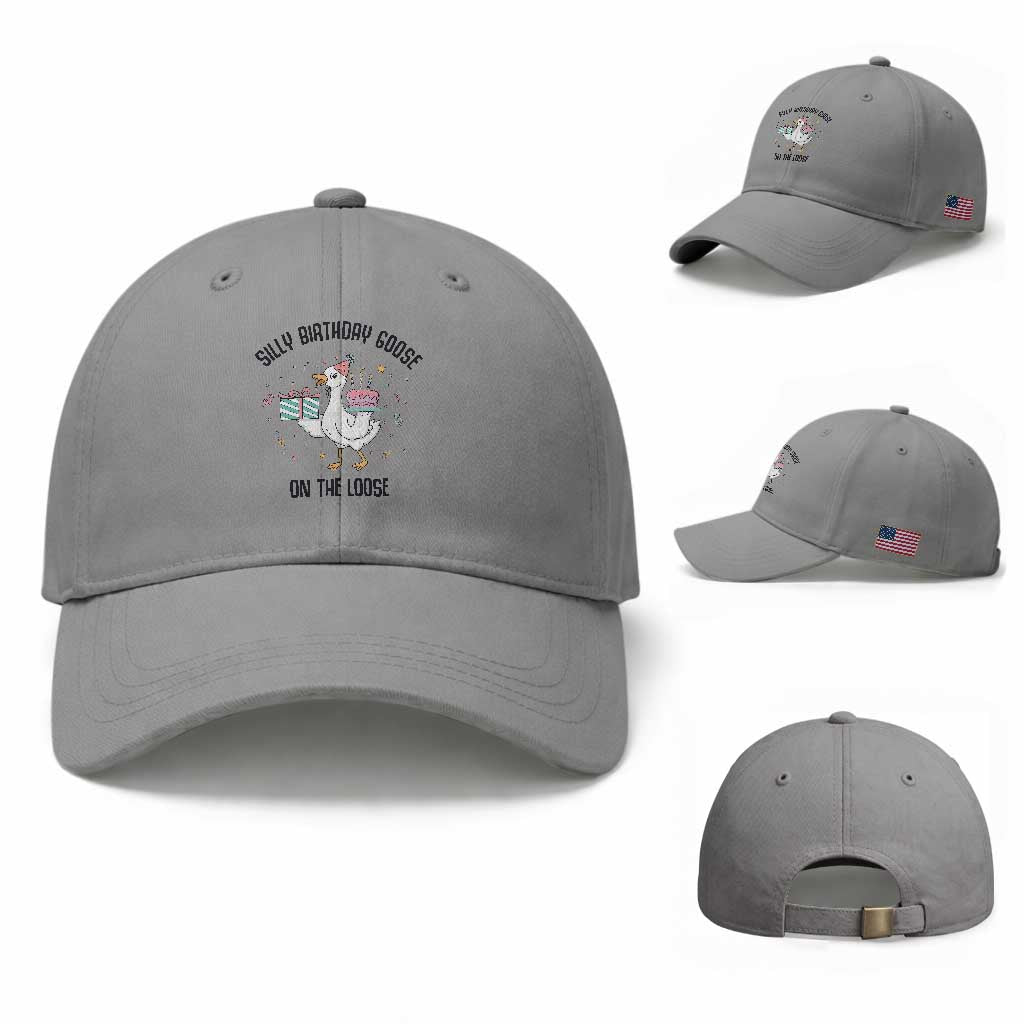 Funny Silly Goose On The Loose Baseball Cap Birthday Party Gift TS12 Baseball Cap Universal Fit Sport Gray Print Your Wear