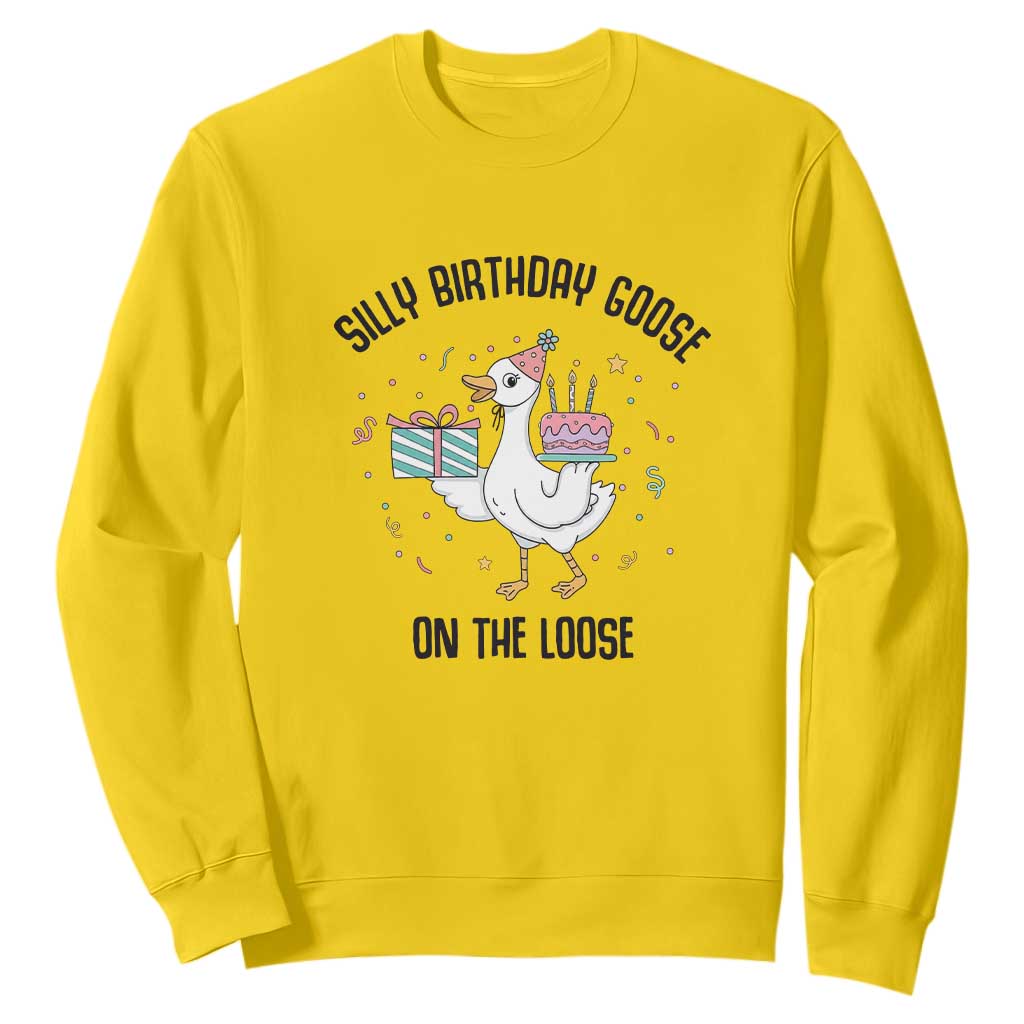 Funny Silly Goose On The Loose Sweatshirt Birthday Party Gift TS12 Daisy Print Your Wear