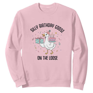 Funny Silly Goose On The Loose Sweatshirt Birthday Party Gift TS12 Light Pink Print Your Wear