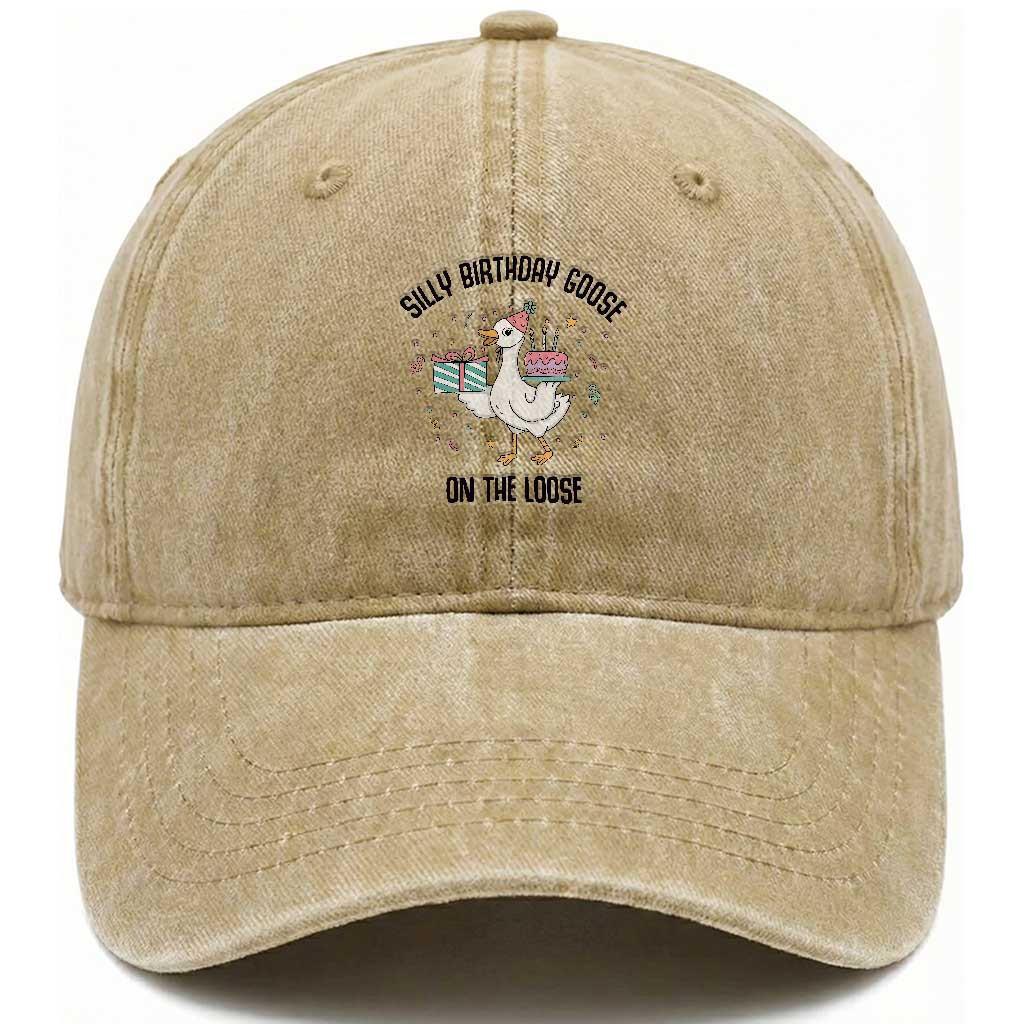 Funny Silly Goose On The Loose Washed Cotton Baseball Cap Birthday Party Gift TS12 Print Your Wear