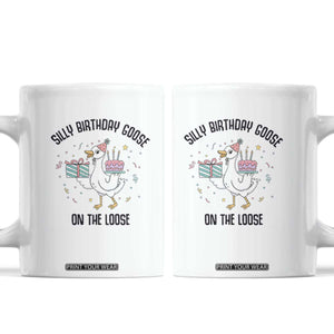 Funny Silly Goose On The Loose Coffee Mug Birthday Party Gift TS12 White Print Your Wear