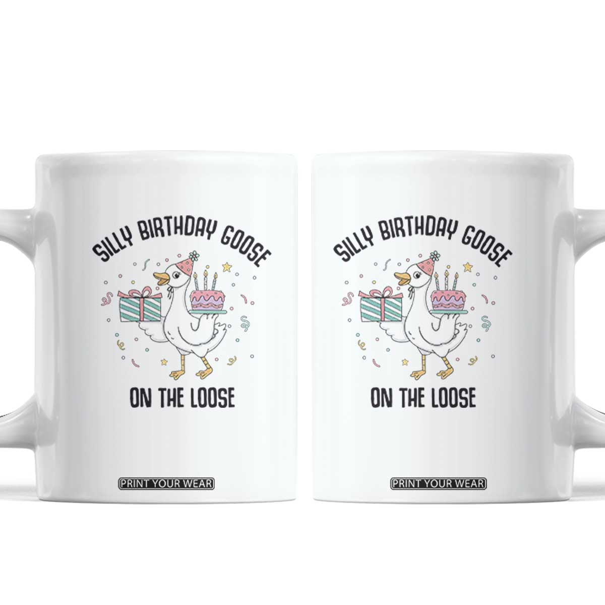 Funny Silly Goose On The Loose Coffee Mug Birthday Party Gift TS12 White Print Your Wear