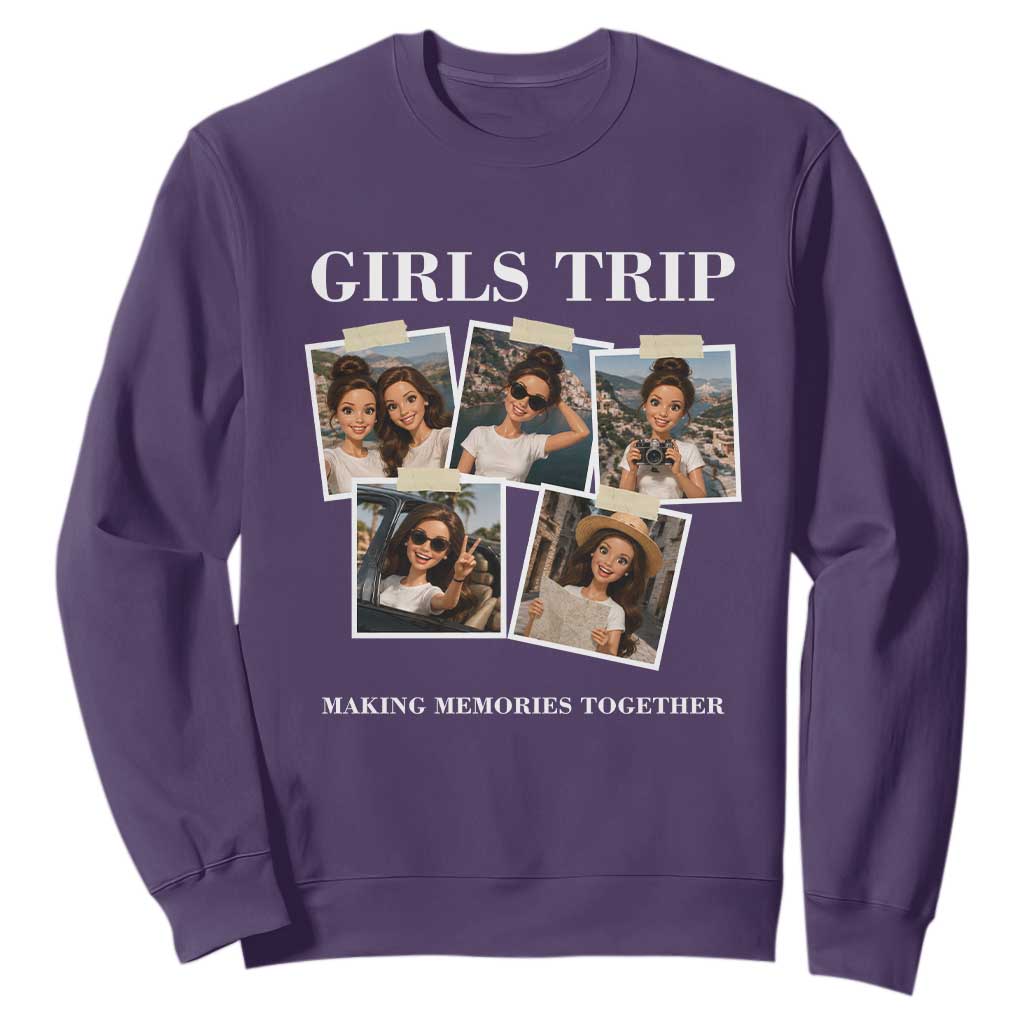 Funny Doll Face Meme Girls Trip Sweatshirt Travel Squad Bestie Gift TS12 Purple Print Your Wear