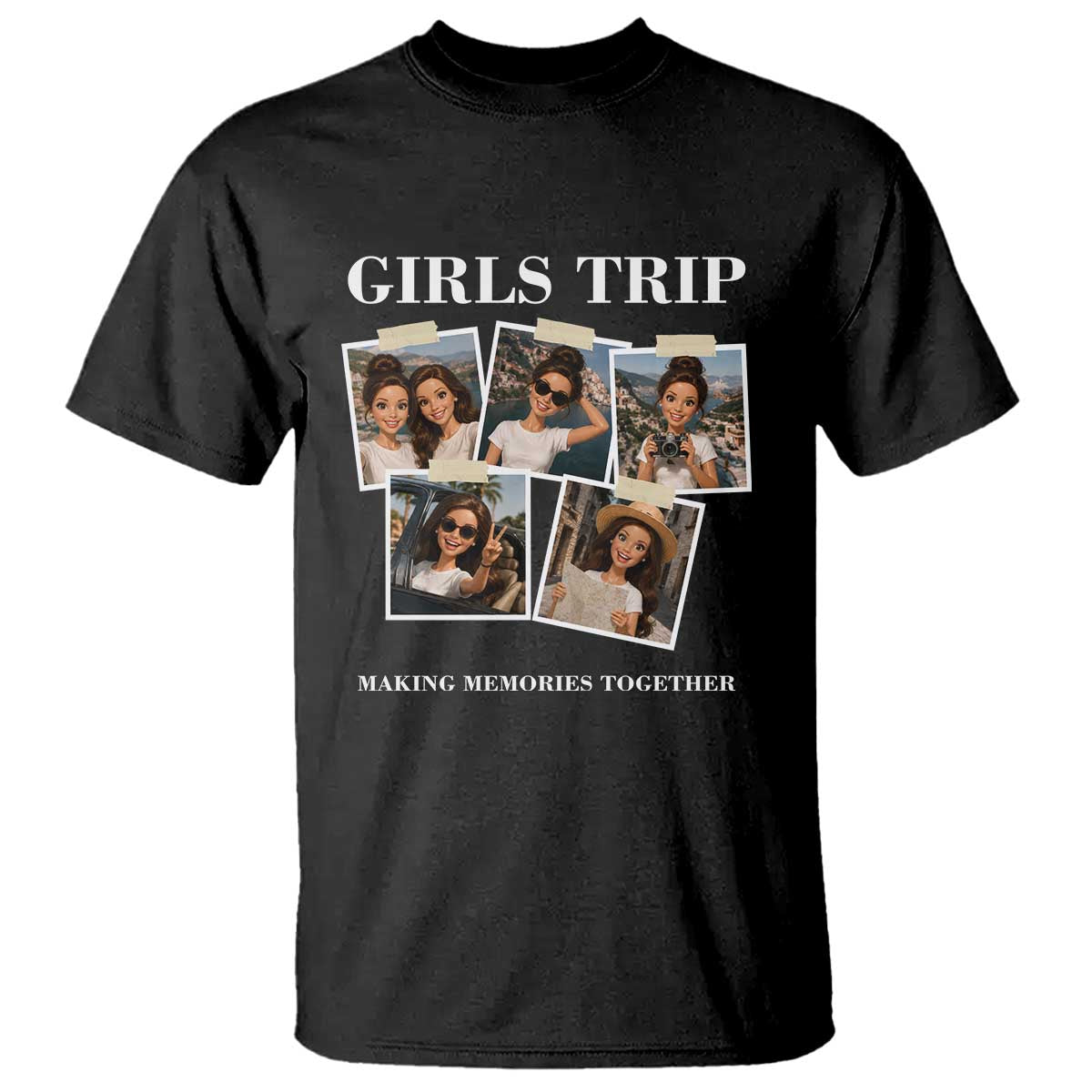 Funny Doll Face Meme Girls Trip T Shirt Travel Squad Bestie Gift TS12 Black Print Your Wear