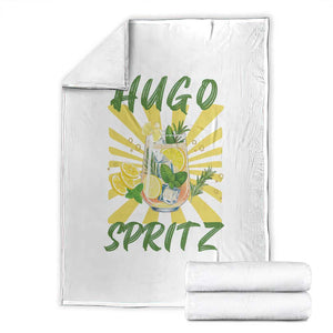 Hugo Spritz Throw Blanket Funny Tropical Cocktail Vacation TS12 White Print Your Wear