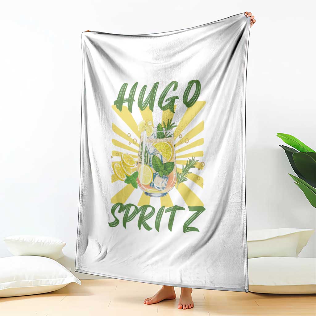 Hugo Spritz Throw Blanket Funny Tropical Cocktail Vacation TS12 Print Your Wear