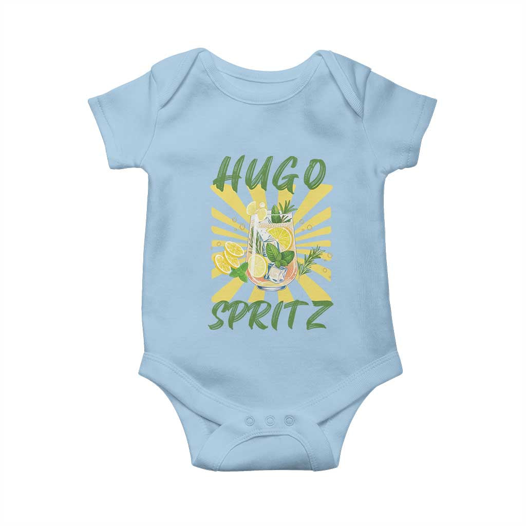 Hugo Spritz Baby Onesie Funny Tropical Cocktail Vacation TS12 Light Blue Print Your Wear