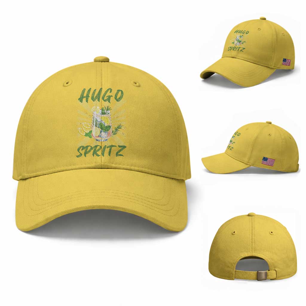 Hugo Spritz Baseball Cap Funny Tropical Cocktail Vacation TS12 Baseball Cap Universal Fit Yellow Print Your Wear
