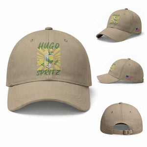 Hugo Spritz Baseball Cap Funny Tropical Cocktail Vacation TS12 Baseball Cap Universal Fit Khaki Print Your Wear