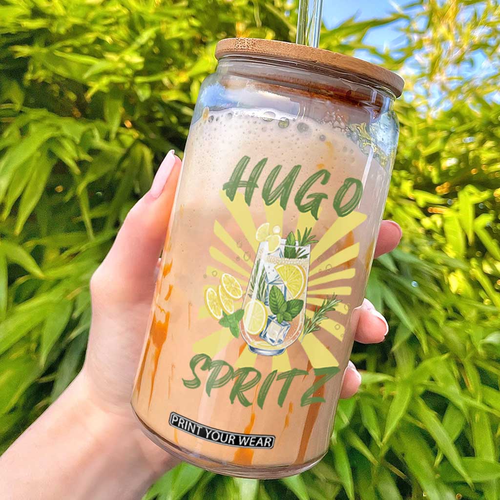 Hugo Spritz Glass Can Funny Tropical Cocktail Vacation TS12 White Print Your Wear