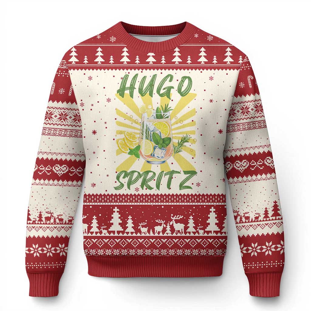 Hugo Spritz Ugly Christmas Sweater Funny Tropical Cocktail Vacation TS12 Beige Red Print Your Wear