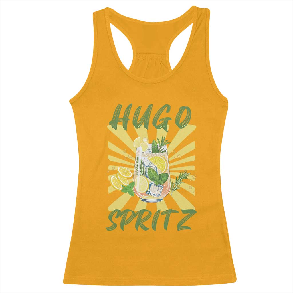 Hugo Spritz Racerback Tank Top Funny Tropical Cocktail Vacation TS12 Gold Print Your Wear