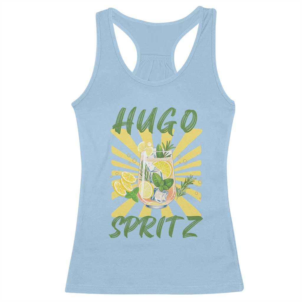 Hugo Spritz Racerback Tank Top Funny Tropical Cocktail Vacation TS12 Light Blue Print Your Wear