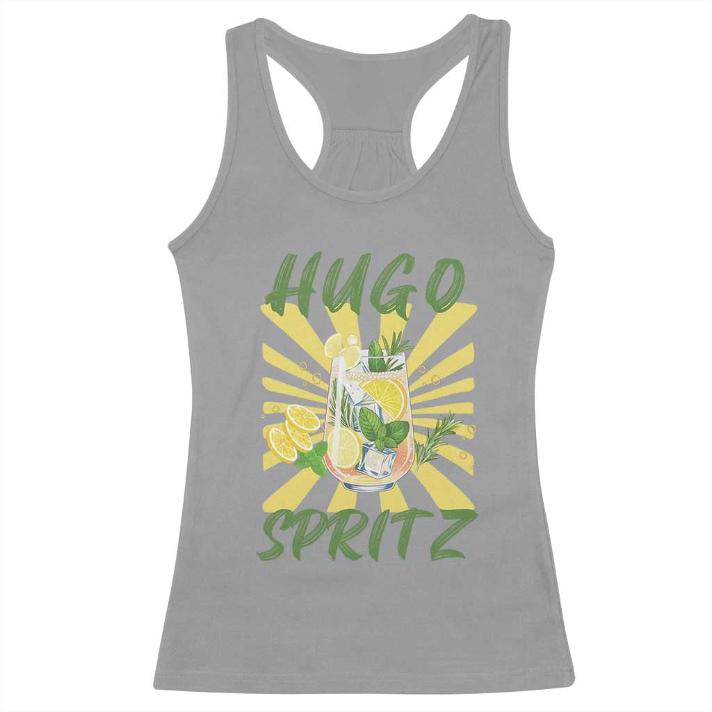Hugo Spritz Racerback Tank Top Funny Tropical Cocktail Vacation TS12 Sport Gray Print Your Wear