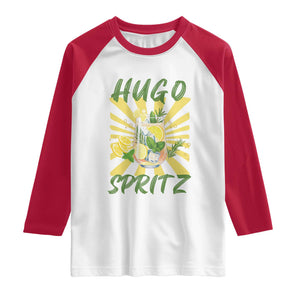 Hugo Spritz Raglan Shirt Funny Tropical Cocktail Vacation TS12 White Red Print Your Wear