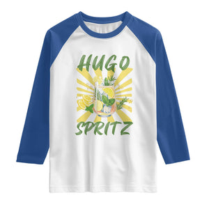 Hugo Spritz Raglan Shirt Funny Tropical Cocktail Vacation TS12 White Royal Print Your Wear