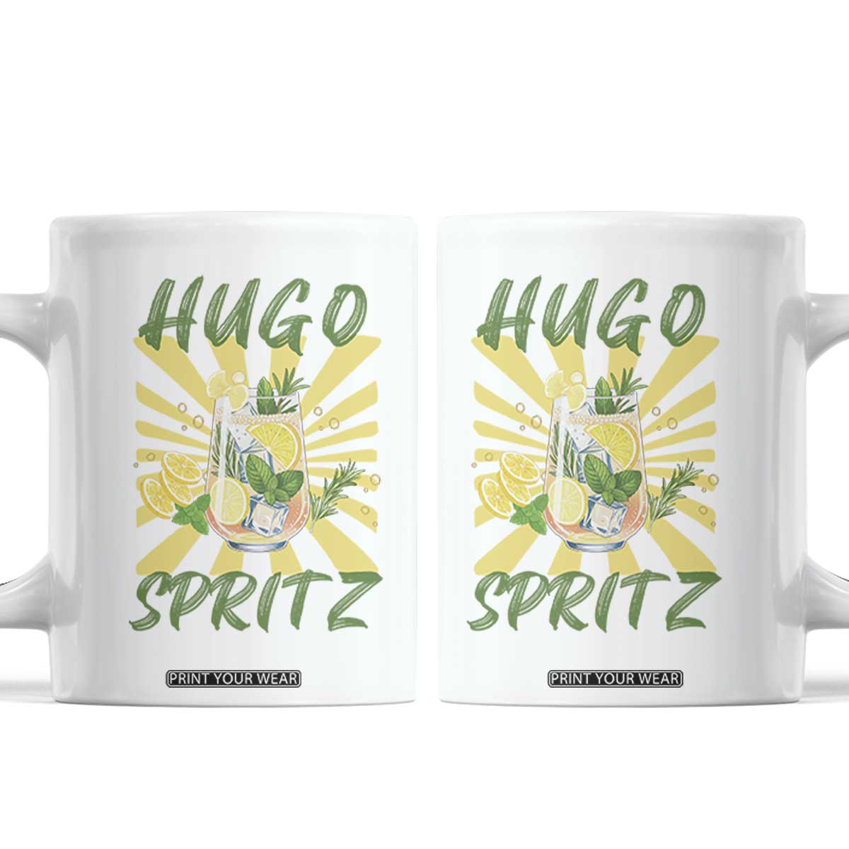 Hugo Spritz Coffee Mug Funny Tropical Cocktail Vacation TS12 White Print Your Wear