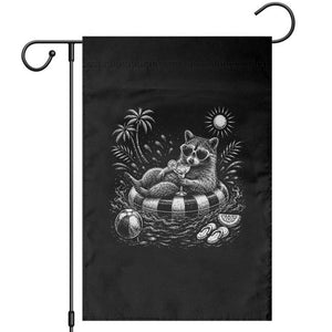 Funny Beach Vacation Trash Panda Garden Flag Summer Raccoon Graphic TS12 Black Print Your Wear