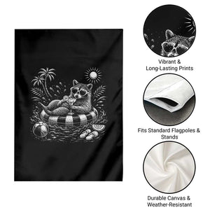 Funny Beach Vacation Trash Panda Garden Flag Summer Raccoon Graphic TS12 Print Your Wear