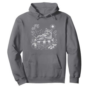 Funny Beach Vacation Trash Panda Hoodie Summer Raccoon Graphic TS12 Charcoal Print Your Wear