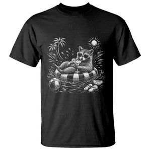 Funny Beach Vacation Trash Panda T Shirt Summer Raccoon Graphic TS12 Black Print Your Wear