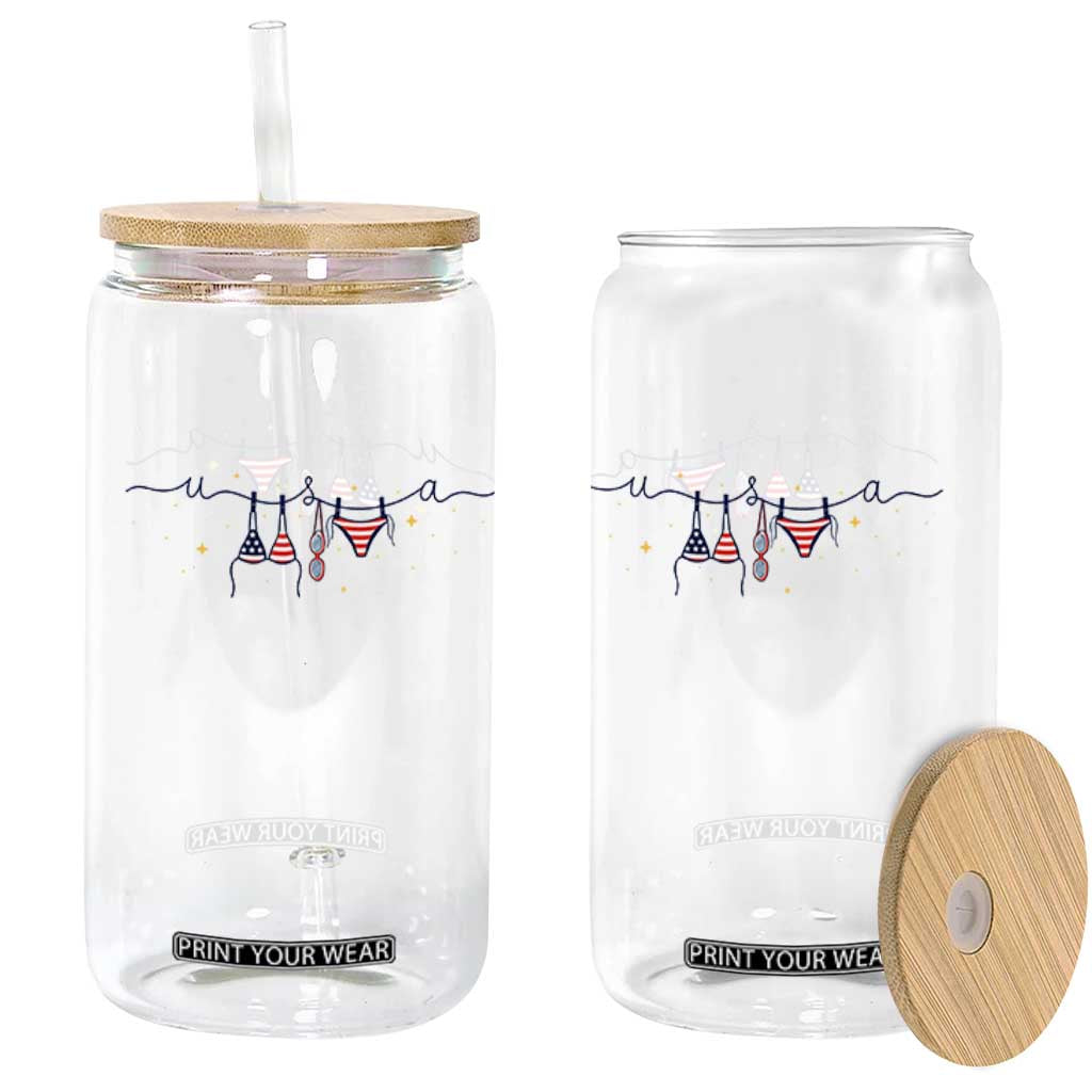 Patriotic American Flag Bikini Glass Can USA Summer Vacation Gift TS12 Print Your Wear