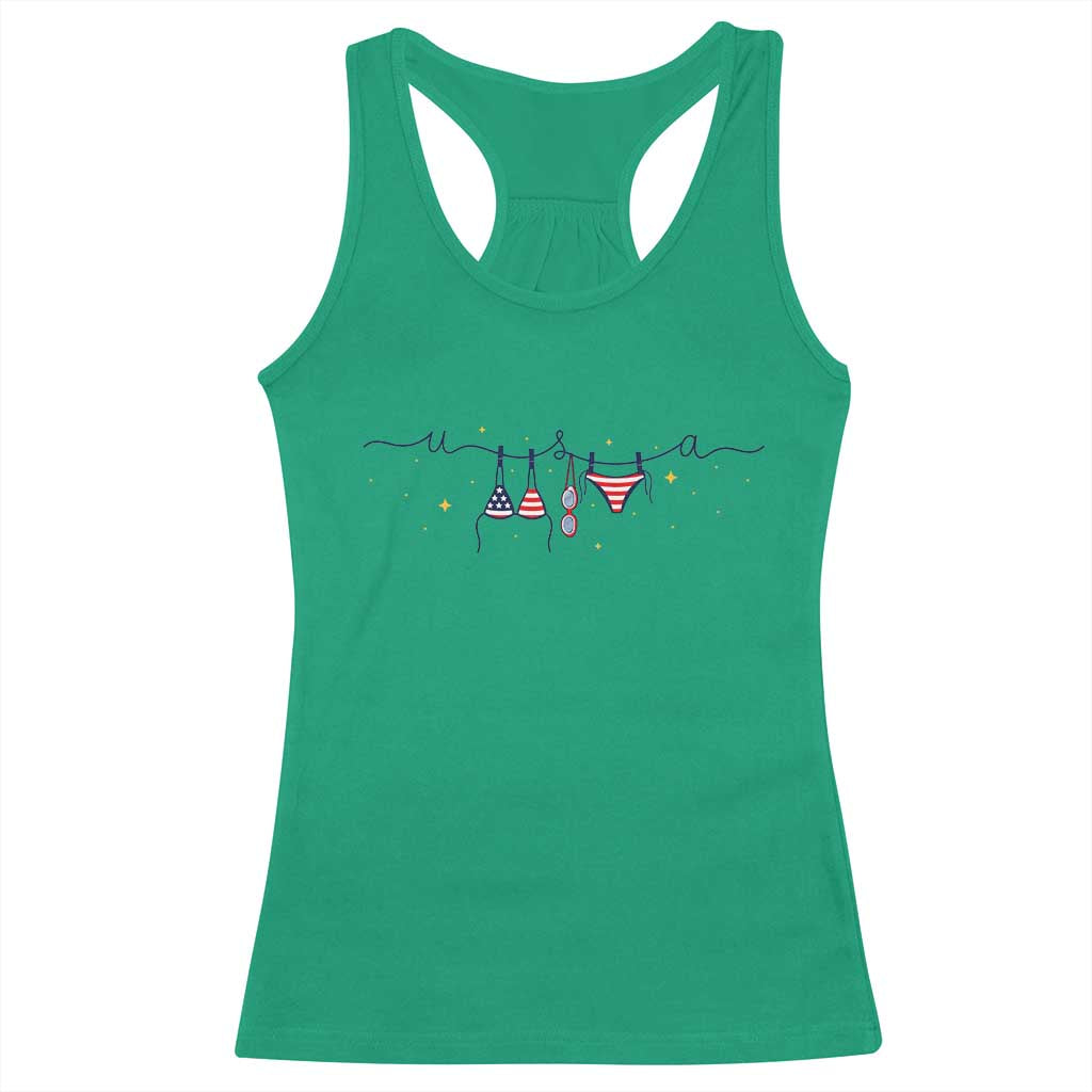Patriotic American Flag Bikini Racerback Tank Top USA Summer Vacation Gift TS12 Irish Green Print Your Wear