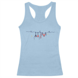 Patriotic American Flag Bikini Racerback Tank Top USA Summer Vacation Gift TS12 Light Blue Print Your Wear