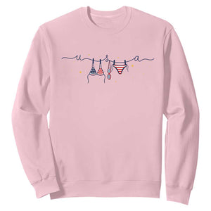 Patriotic American Flag Bikini Sweatshirt USA Summer Vacation Gift TS12 Light Pink Print Your Wear