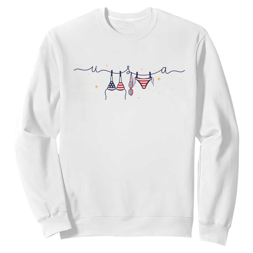 Patriotic American Flag Bikini Sweatshirt USA Summer Vacation Gift TS12 White Print Your Wear