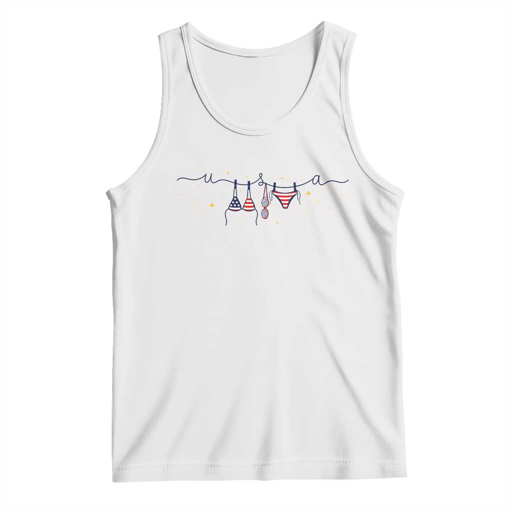 Patriotic American Flag Bikini Tank Top USA Summer Vacation Gift TS12 White Print Your Wear