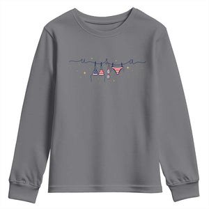 Patriotic American Flag Bikini Youth Sweatshirt USA Summer Vacation Gift TS12 Charcoal Print Your Wear