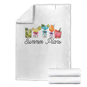 Funny Summer Plans Throw Blanket Refreshing Tropical Cocktail Lover Gift TS12 White Print Your Wear