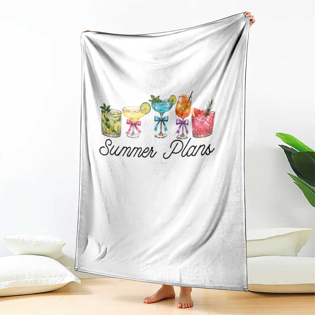 Funny Summer Plans Throw Blanket Refreshing Tropical Cocktail Lover Gift TS12 Print Your Wear